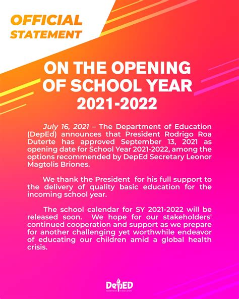 DepEd sets opening of School Year 2022.